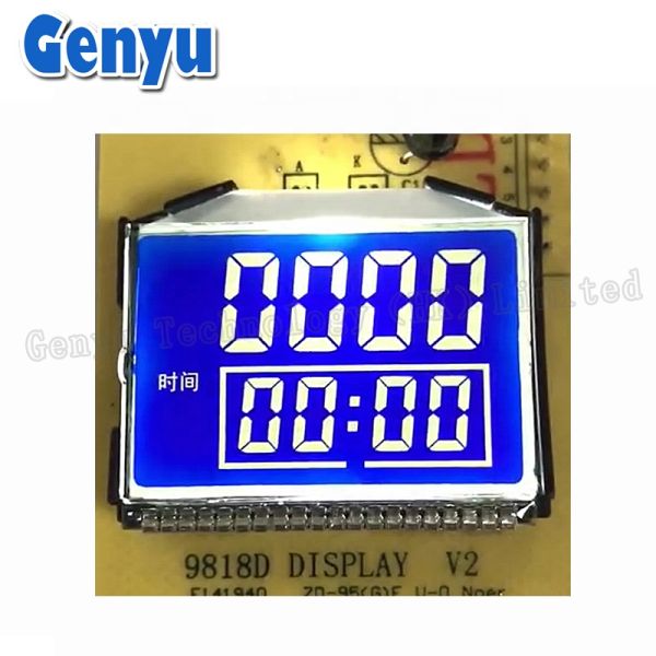 Customized VA Black LCD Screen Color Icons 11 Segment Display Modules with White Backlight 59.9 W x32.5 H mm Viewing Area