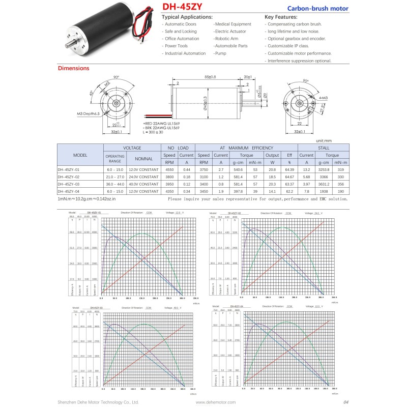 45mm Brushed DC Motor