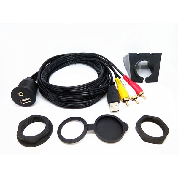 Copper Cable Conductor usb and 3RCA Car dashboard Usb Data Cable Custom Length