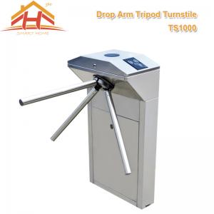 China Biometric Drop Arm Tripod Turnstile Gate RFID Reader And SUS304 Stainless Steel on sale