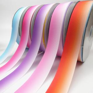 China 50yards/roll Hair accessories Thermal Transfer Printing Rainbow  Grosgrain Ribbon on sale