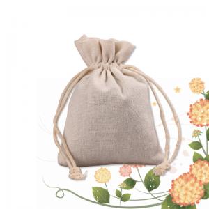 China Customize Linen Mini Drawstring Bag Gift Pouch Jewelry Bag Cotton Pocket factory
