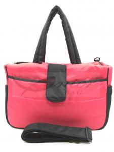 China Pink Mummy Tote Diaper Bags For Traveling / Outdoor Activity 190T Polyester Lining factory