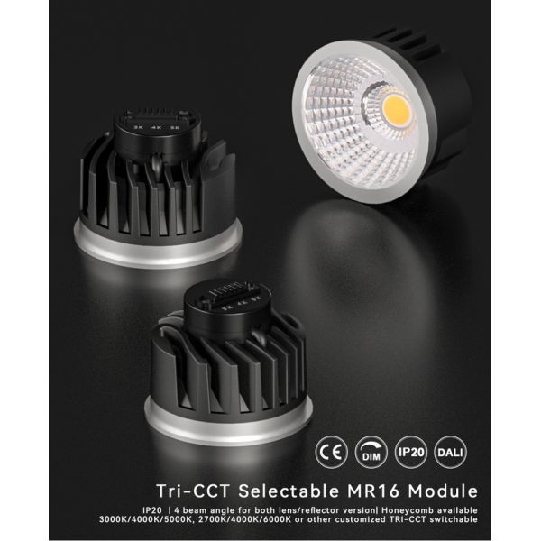 6W COB LED MR16 Module Tunable 3000K/4000K/5000K for Adaptive Lighting