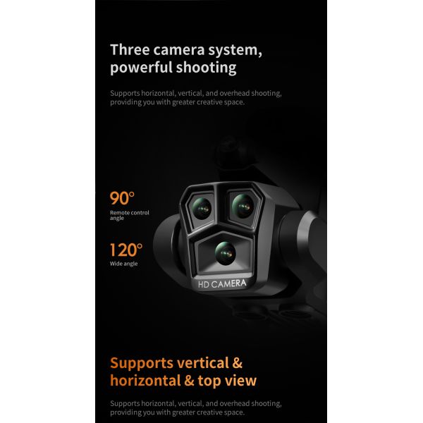 K10 Max Drone 4K Three Camera Four-way Obstacle Avoidance Optical Flow Hovering Foldable Ultra HD Aerial Photography Quadcopter
