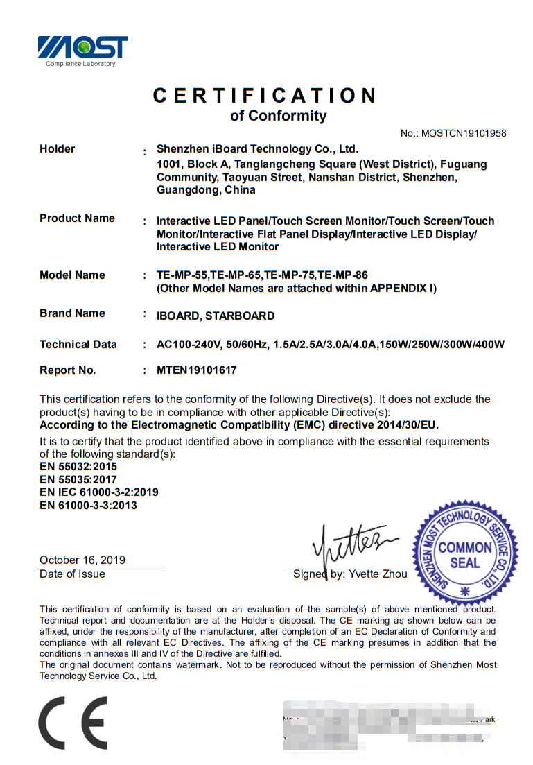 4K Camera Multi Touch Whiteboard 65 Inch HDMI OUT Annotation Tool