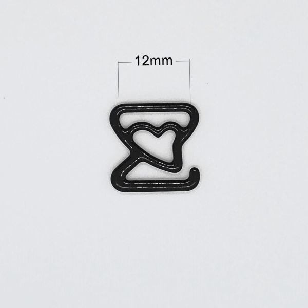 Black 12mm Bra Adjustable Hooks Environmental Friendly