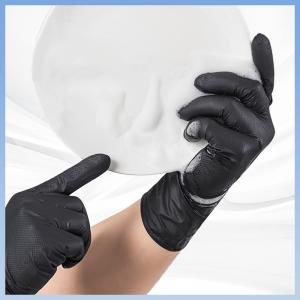 China Black Diamond Texture Disposable Nitrile Gloves Powder Free For Automobile Industrial on sale