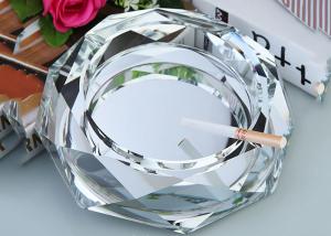 China Clear Crystal Home Decorations Crafts Ashtray With Cigar Holders Custom Size factory