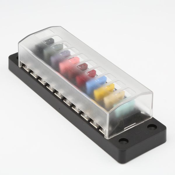 10 Circuit Blade Fuse Box Automotive Auto Boat Marine Fuse Block AMP Fuse Holder