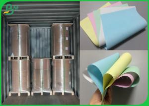 China 3 Part Carbonless NCR Printing Paper With Light Blue Pink Green Color factory
