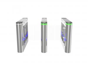 China Optical Turnstile Led Lighting With Build In Counter Stainless Arm Swing Gate factory