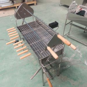 China Stainless Steel Outdoor Charcoal BBQ's Grill Trolley Rotisserie Spit With Variable Speed Motor 220V/110V on sale