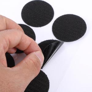 China Black Round Self Adhesive Hook And Loop Tape Velcro Industrial Strength Tape factory
