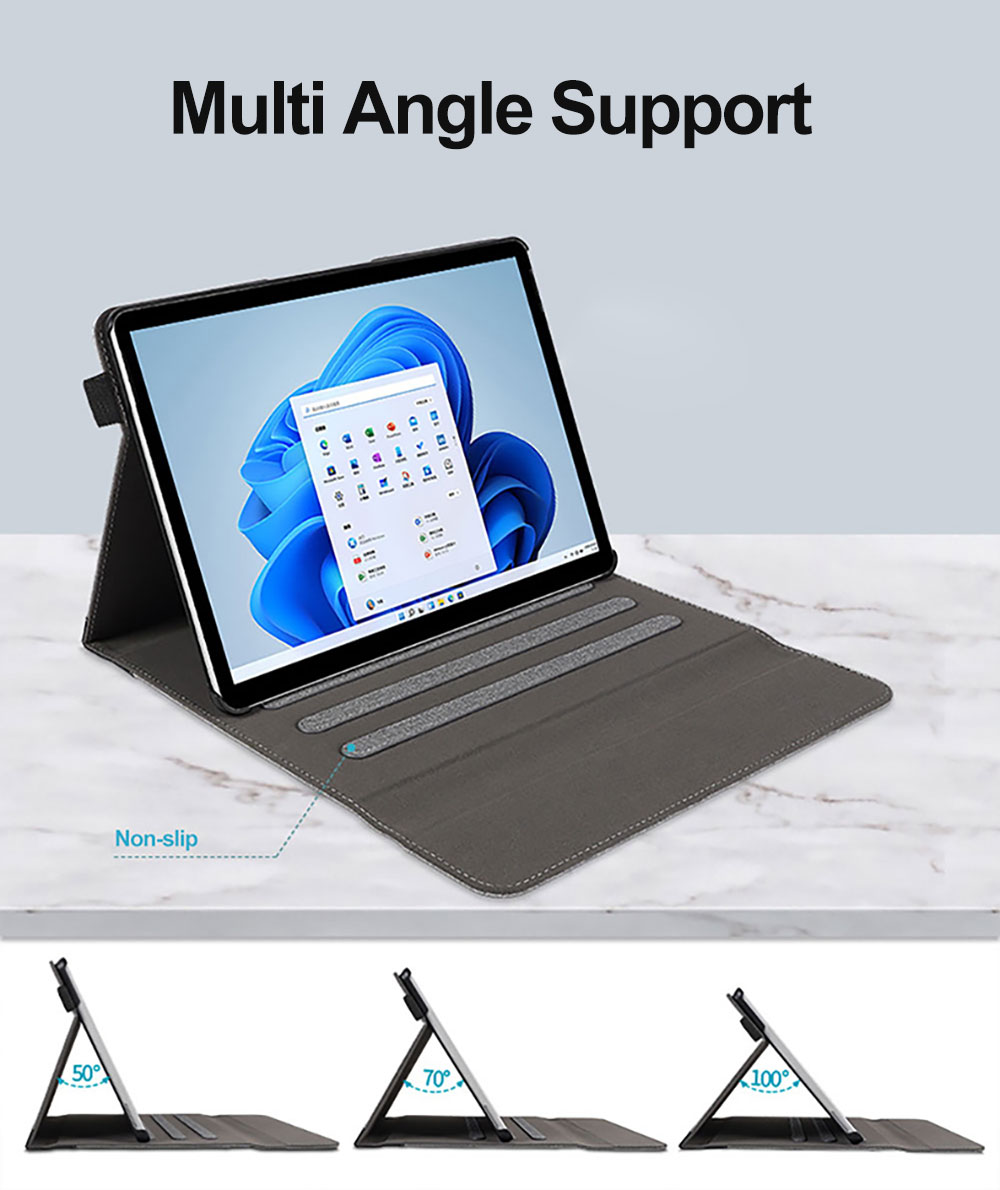 Laudtec Simple Business Tablet Cases for Surface Go 1/2/3/4 Shockproof Multi Angle Holder Lightweight Pen Slot Protective Cover