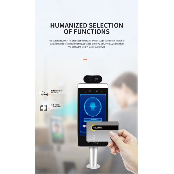 Hotel Face Recognition Thermometer Binocular Camera Infrared Temperature Detector