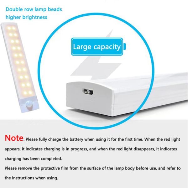 USB Charging LED Motion Sensor Light Magnetic Suction Long Cabinet Light
