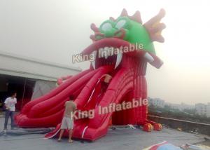 China Beautiful Red Dragon Inflatable Water Slide With Moster Model PVC For Adults on sale