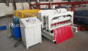 China Thickness 0.3 - 0.6mm Metal Glazed Tile Cold Roll Forming Machine With CE Safe Cover factory