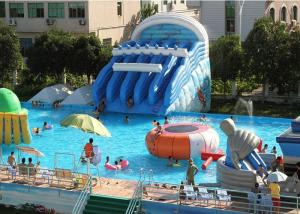 China Giant Metal Frame Pool , Above Ground Pool Water Slide For Amusement Park on sale