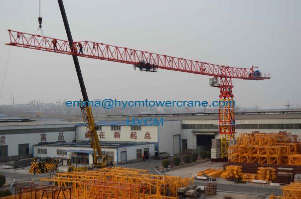 China PT7532 Flat Top Tower Crane 75mts Working Jib 20t Load Without Head Type factory