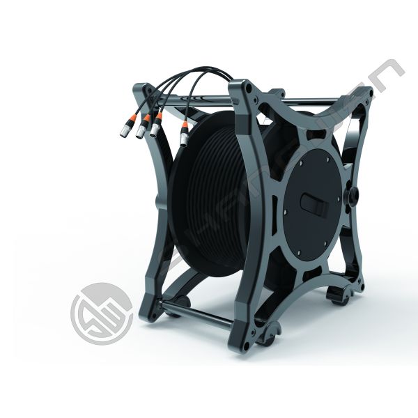 Multi-Channel Cable 4 Channel 4x16A Signal Sockets Industrial Electric CAT6 SF/UTP Network Cord Retractable Reel Cable Drum