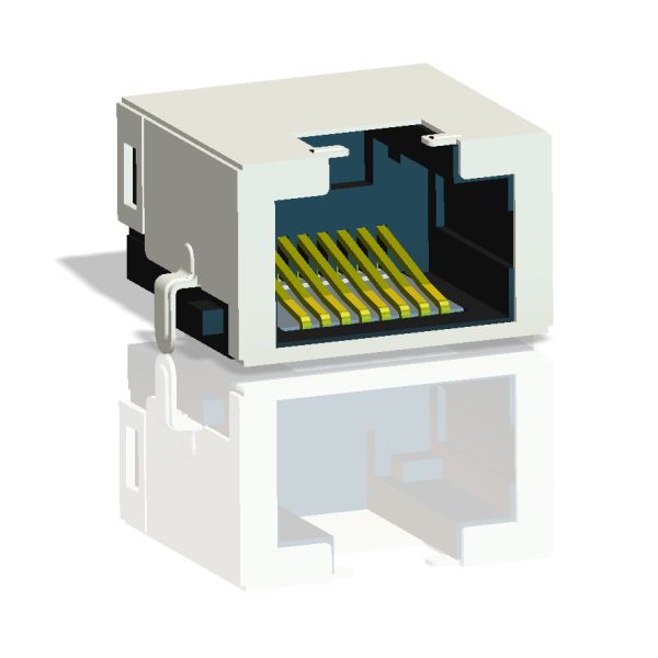 RJ45 Modular Jack,Shielded, THT,Reflow Soldering, LED,Miniature RJ45 connector H=9.8mm