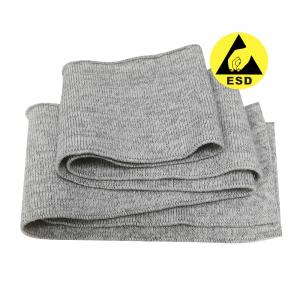 China 60% Polyester 30% Cotton 10% Carbon Fiber ESD Fabric Rib Knitting Antistatic Fabric For T-Shirt Collar factory
