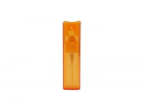 China Orange Color Refillable Glass Perfume Bottle 10ml Square Shape Atomizer on sale