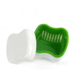 China Denture Container Dental Tooth Storage Box Bath Case False Teeth Rinsing factory
