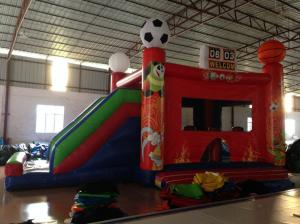 China New inflatable football bouncer house inflatable baseball jump house soccer bouncer with slide on sale factory