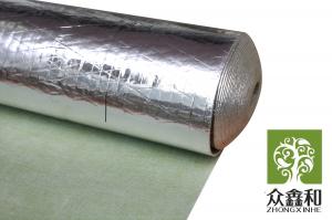 China SGS Laminate Floor Underlay Natural 2mm Rubber Underlayment With Silver Film factory