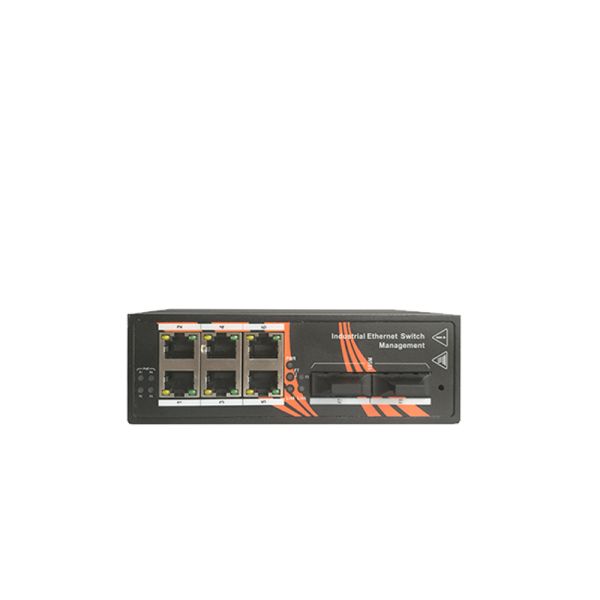 IP40 Protect Grade Managed PoE Switch 6 Port Metal Shell 12~48V DC Terminal Block