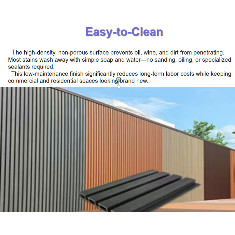 Premium Coextruded WPC Fluted Cladding Anti Scratch Wall Board