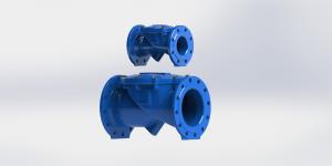 China EN12233 Ductile Iron Double Flange Check Valve With Rubber Coated Disc factory