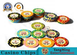 China 11.8g Colorful Casino Poker Chips And Cards / Custom Plaque Stickers on sale