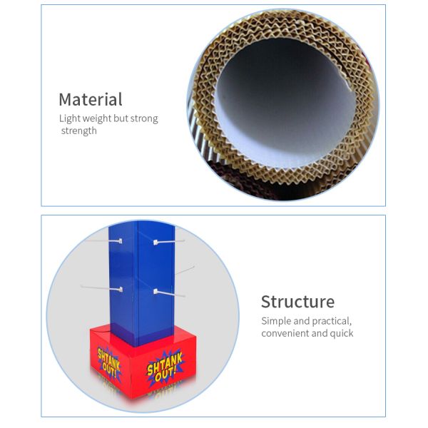 Top Design Cardboard Counter Top Display With Plastic Hook For Cell Phone Accessories