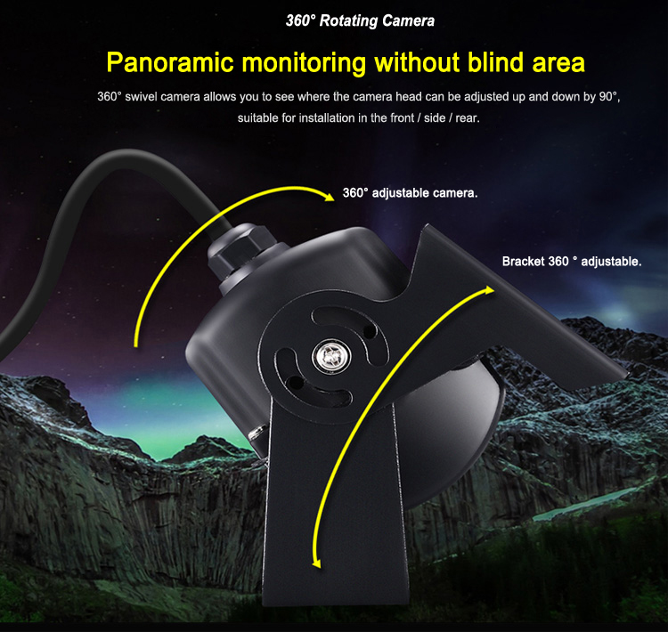 Front And Rear Mobile DVR Camera 360 View Angle 600TV Lines Resolution
