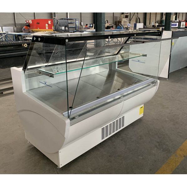 Self Contained Flat Glass R290 Refrigerated Serve Over Counter Air Cooling