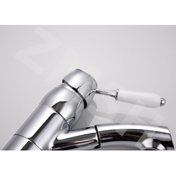 Electroplate Hot Cold Pull Out Sink Faucet Kitchen Tap