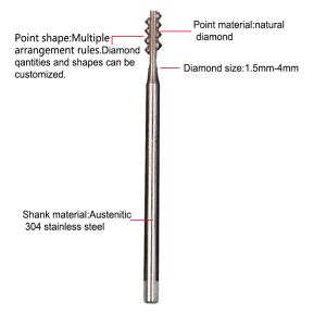 CVD NCD Diamond Mace Points Jewelry Background Tools