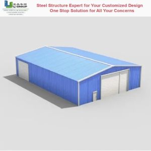 China Q355 Prefabricated Steel Warehouse Building with Fireproof Design on sale
