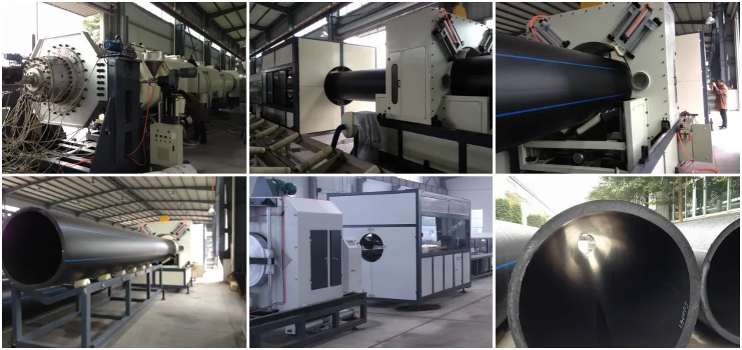 Automatic HDPE Solid Wall Pipe Extrusion Line with Computerized System and Single-screw Extruder for 20-630mm Pipe Diameter
