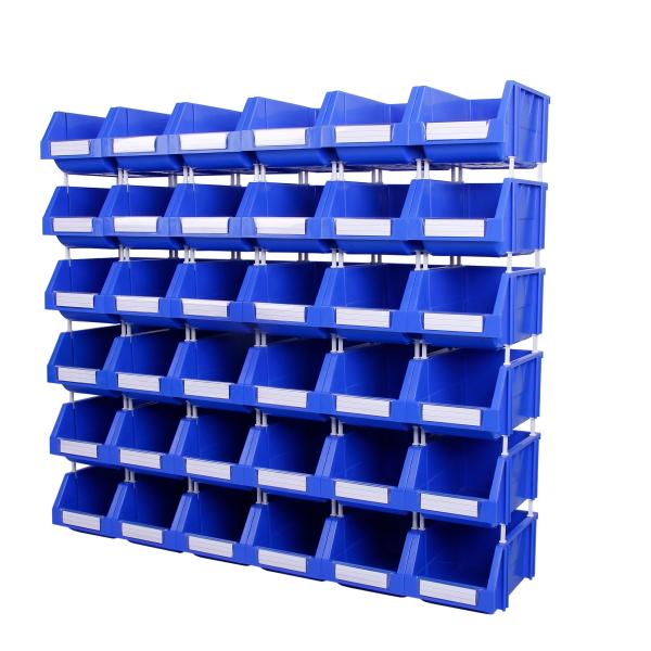 NO Foldable Storage Boxes for Tool Storage Stackable Plastic Shelf Bin Spare Parts Bins