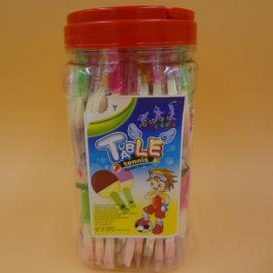 China Table Tennis Shape compressed candy milk chocolate strawberry flavor in on bottle factory