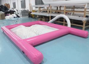 China Pink 0.6mm PVC Tarpaulin Inflatable Sea Pool Fire Resistant With Net factory