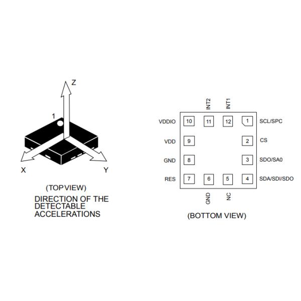 3 Axis Accelerometers Ic Chip MEMS Accel LIS2DW12TR I2C SPI Interface
