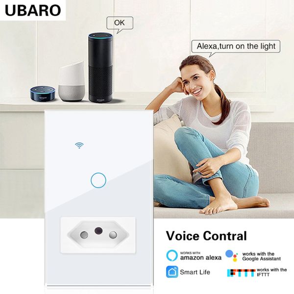 Tuya Wi-Fi Smart Switch Socket Combination with Voice Control Timing Function and 2.4GHz Wi-Fi for Home Office and Hotel