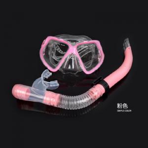 China Good quality pVC and templed glass scuba diving mask and snorkel set  snorkling gear set 5 color OEM accept on sale