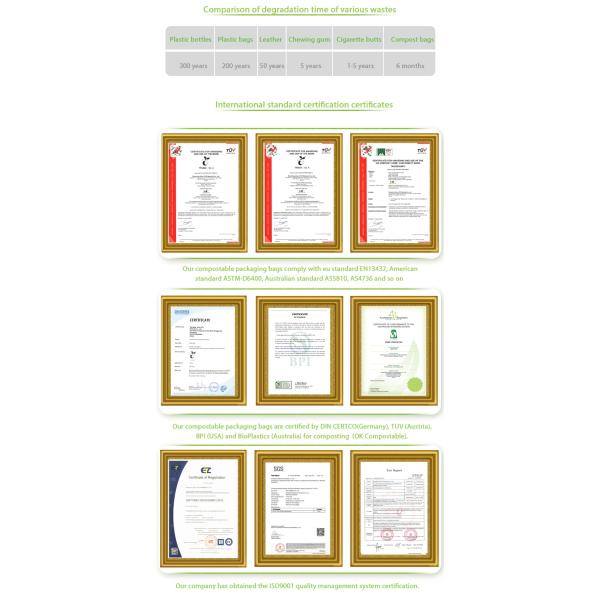 Cornstarch Envelope Compostable Mailer Bag Eco Friendly Poly